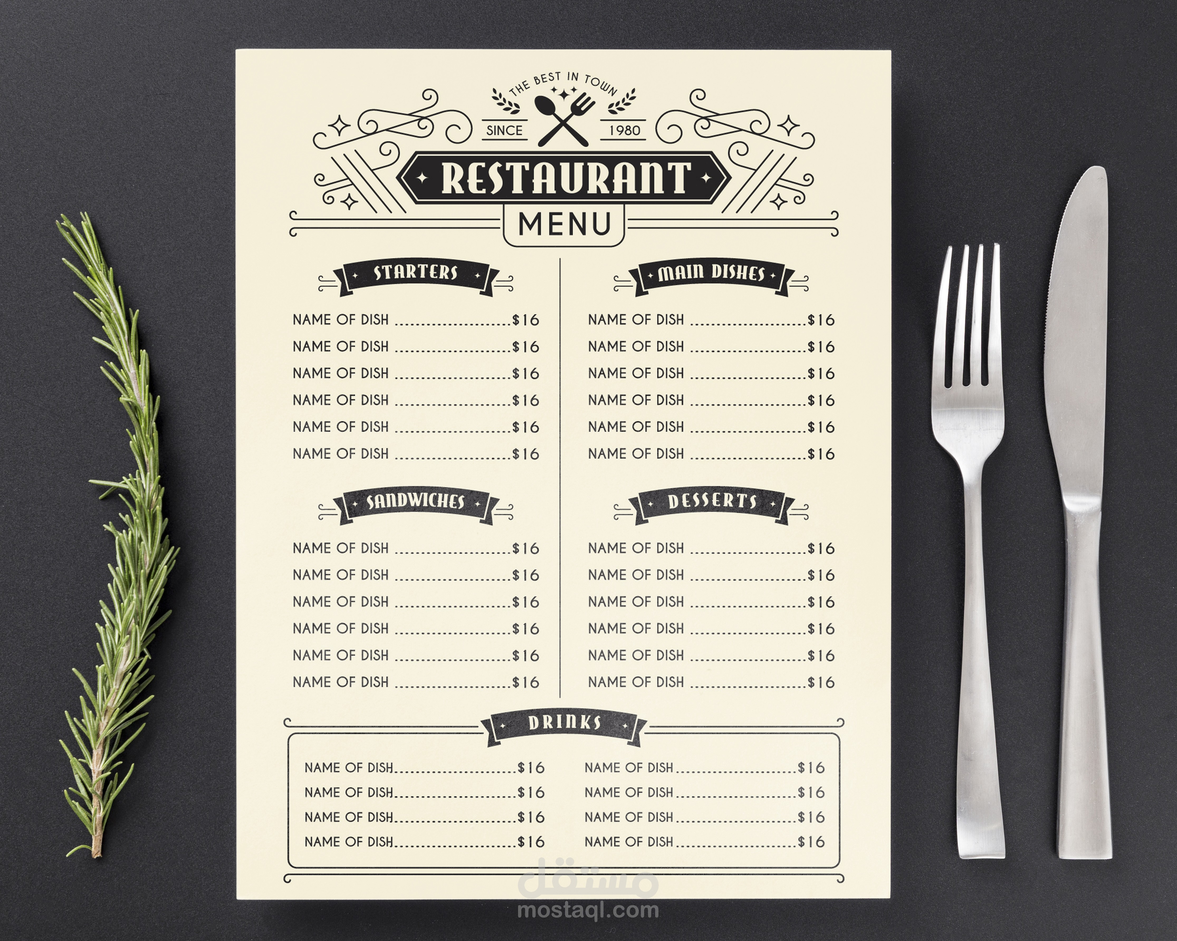 menu design