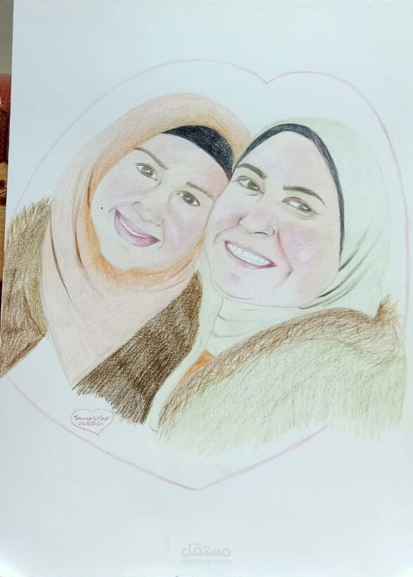 بورتريه بالألوان الخشب