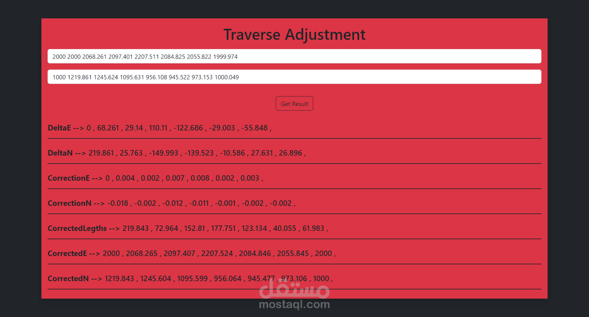 traverss adjustment