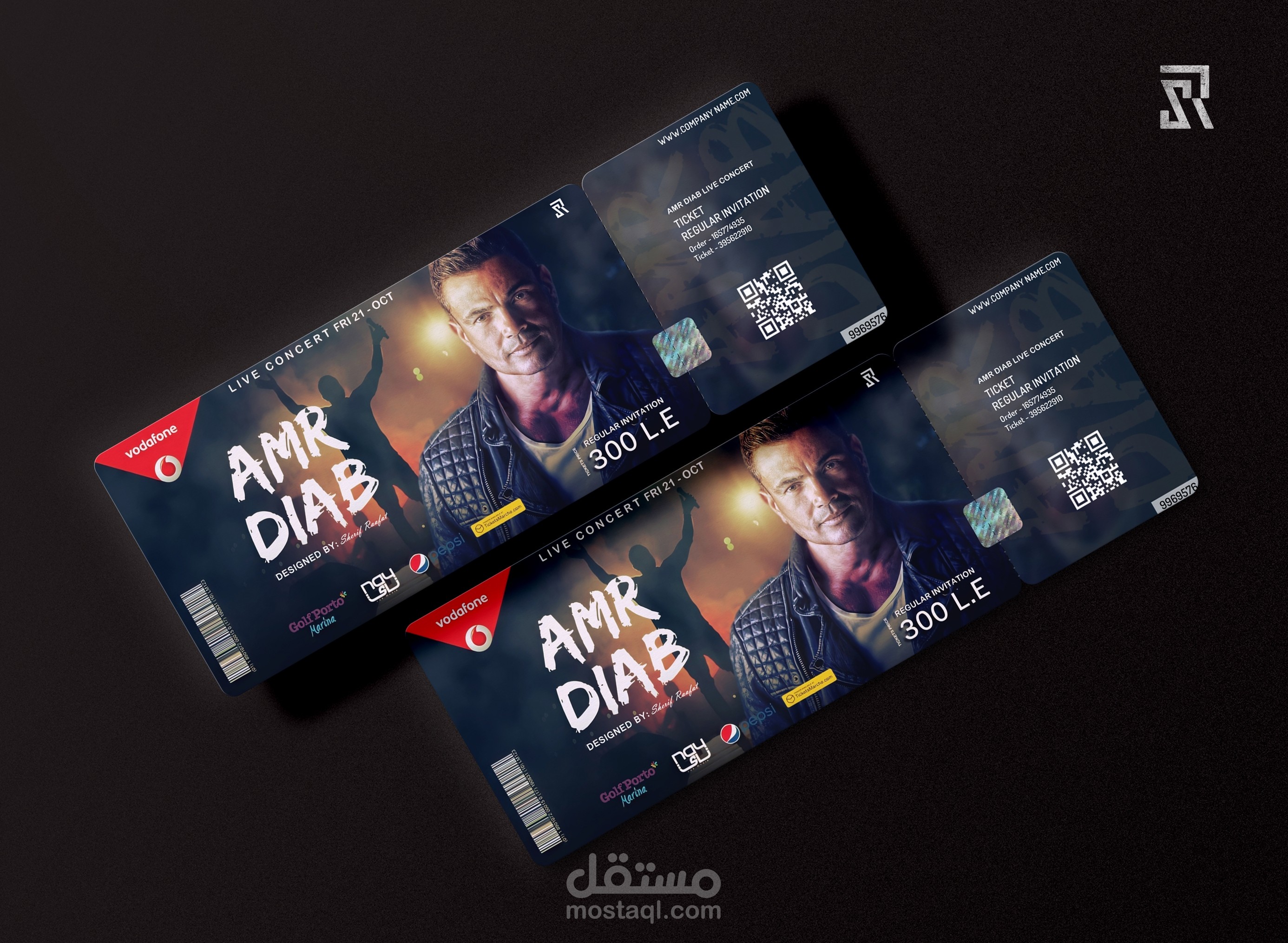 Amr Diab Concert Ticket Design - تصميم تيكيت حفل عمرو دياب