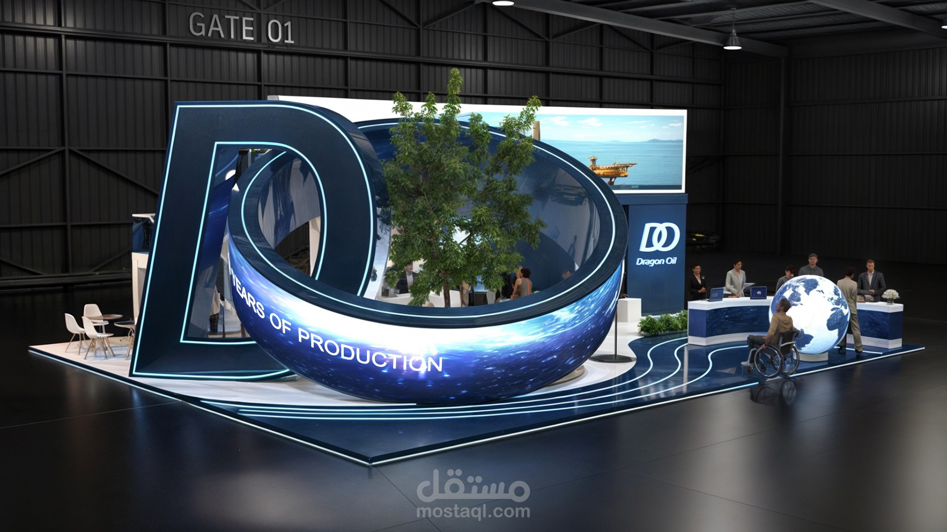 تصميم جناح دراجون اويل دبي 2025
