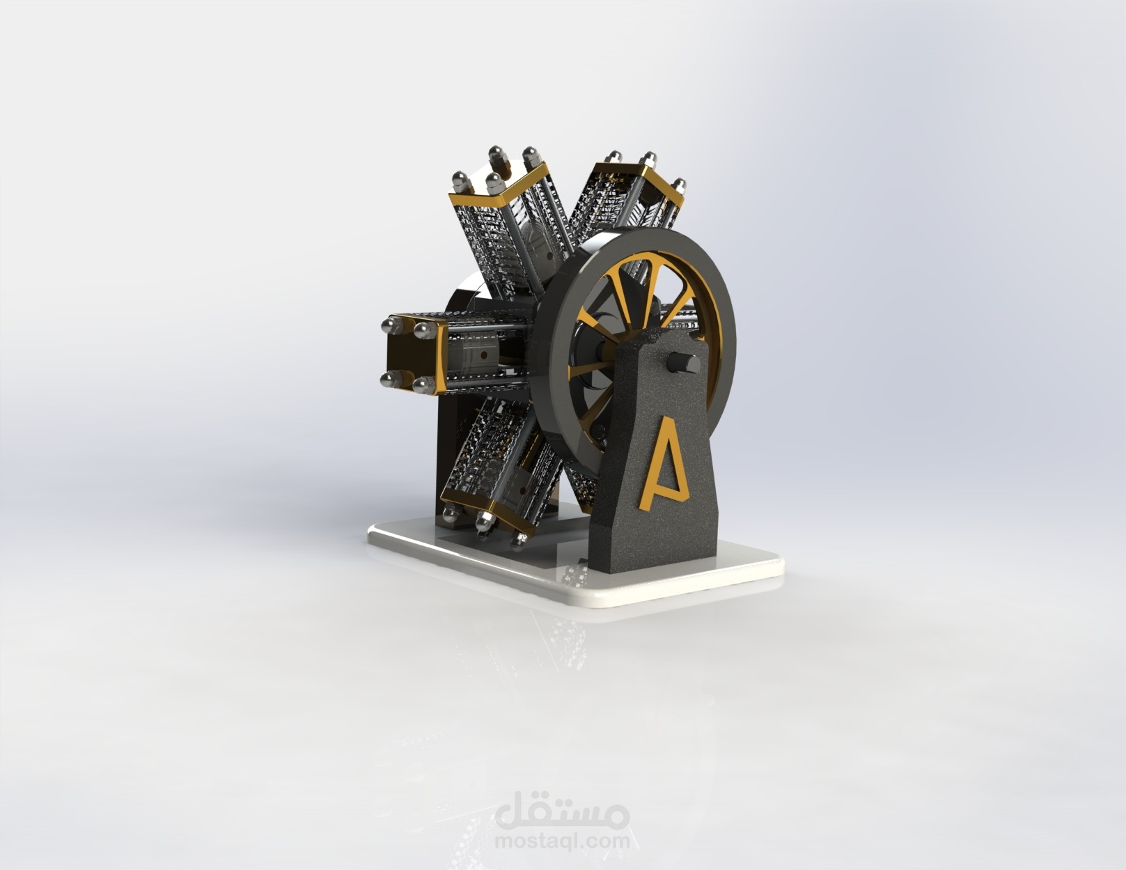 تصميم محرك طائرة بالSolidworks
