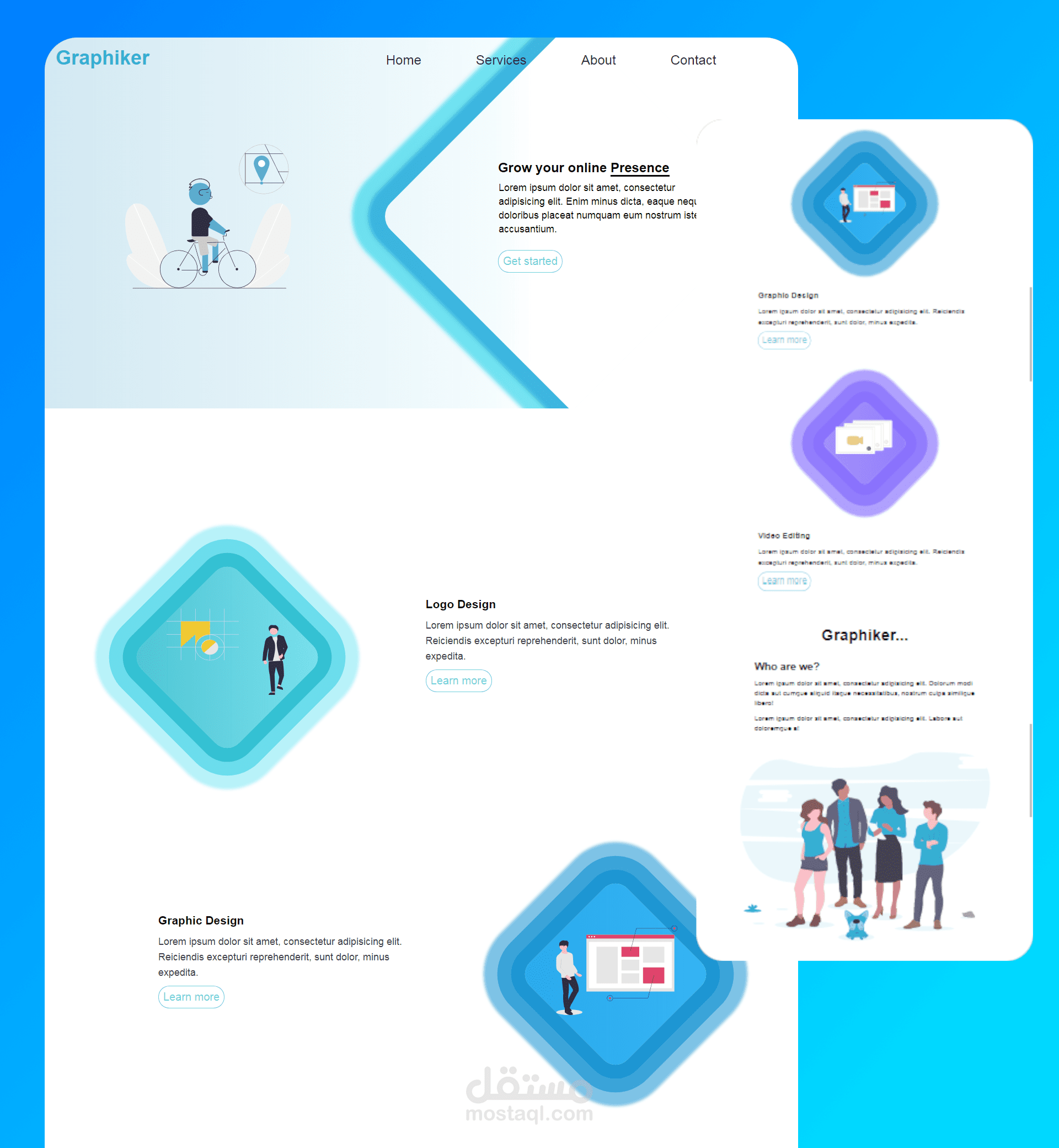 موقع لشركة تصميم جرافيكي (Graphic Design)