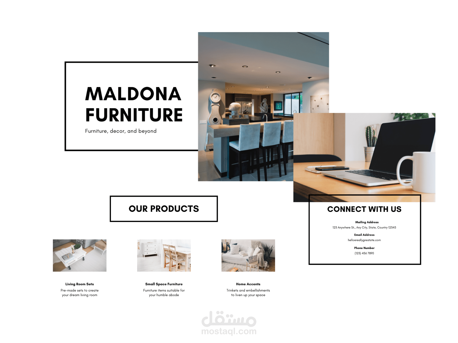 موقع شركة أثاث منزلي (Landing Page)