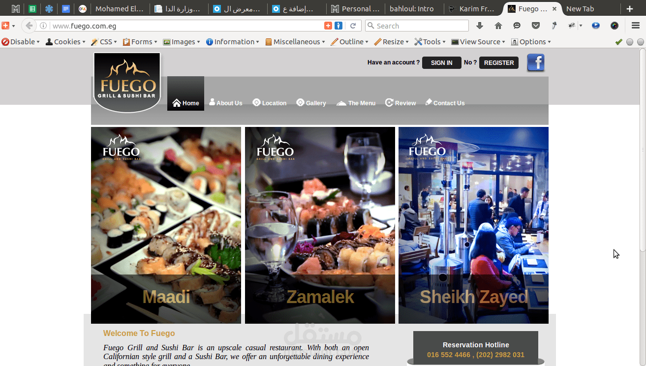 Fuego Restaurants Website