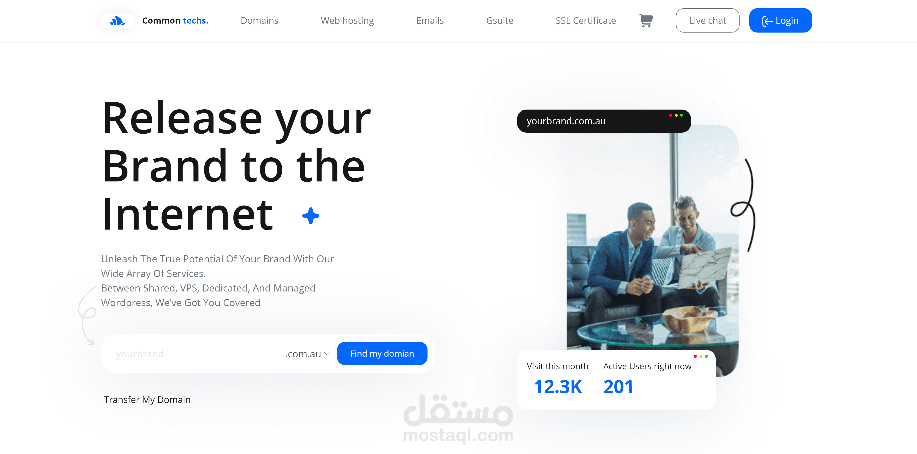 موقع لشركة استضافة ودومين (vuejs, nuxtjs)