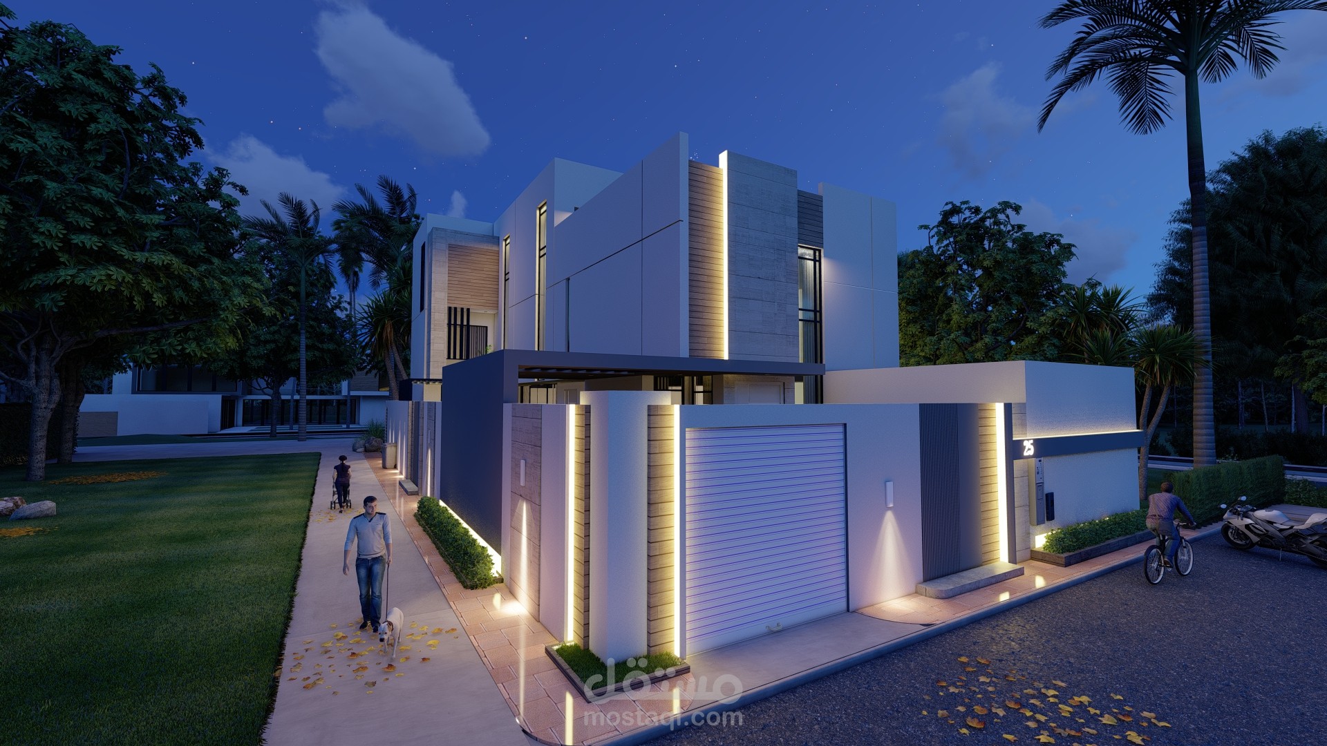 لقطات ليلية من تصميمي لفيلا سكنية