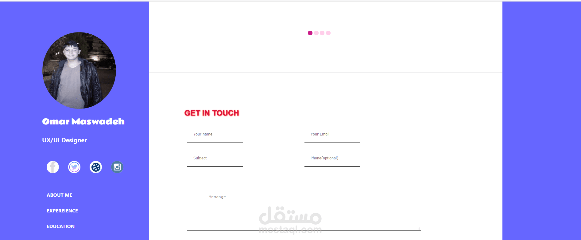تصميم صفحات إنترنت بإستخدام UI/UX