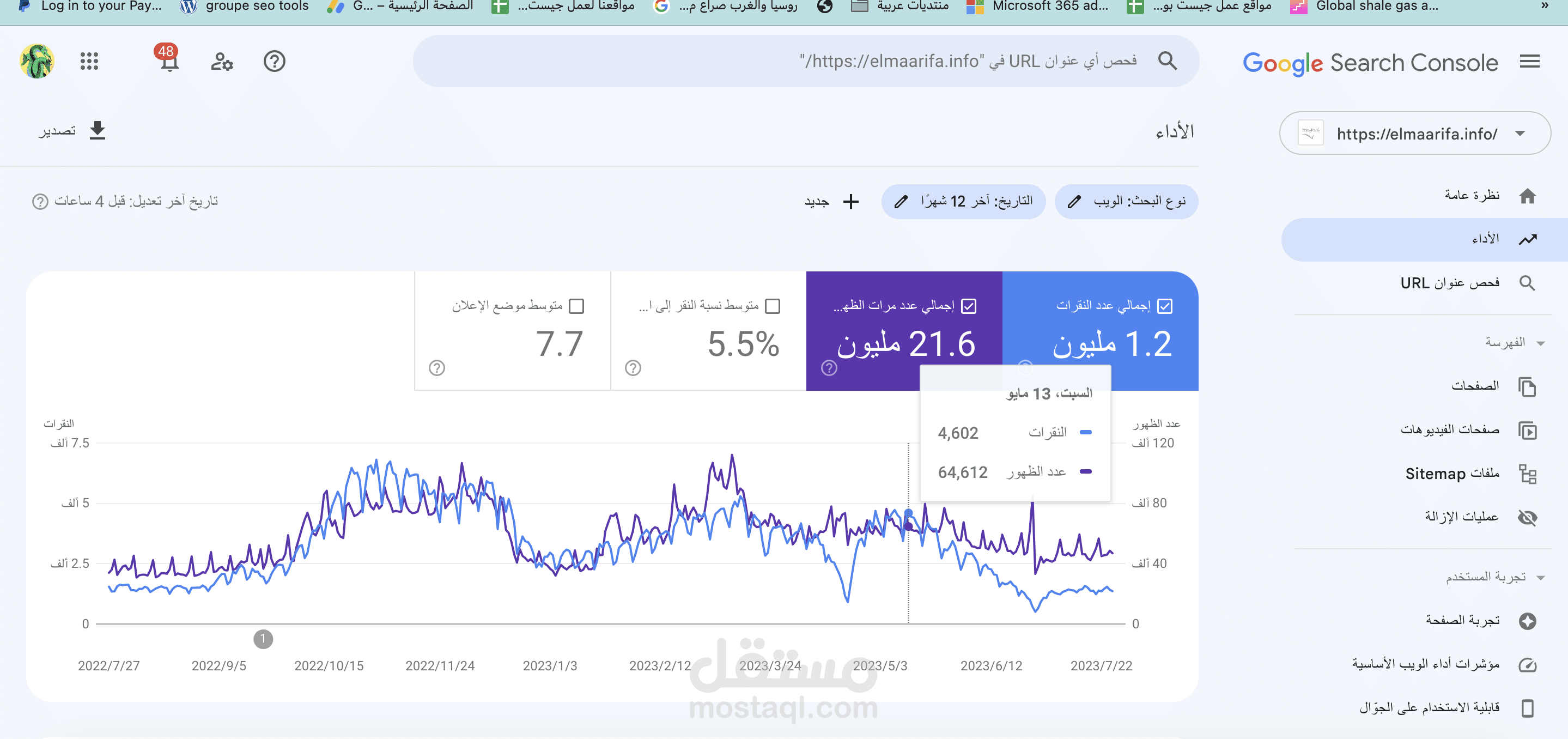 الاشراف على موقع تعليمي