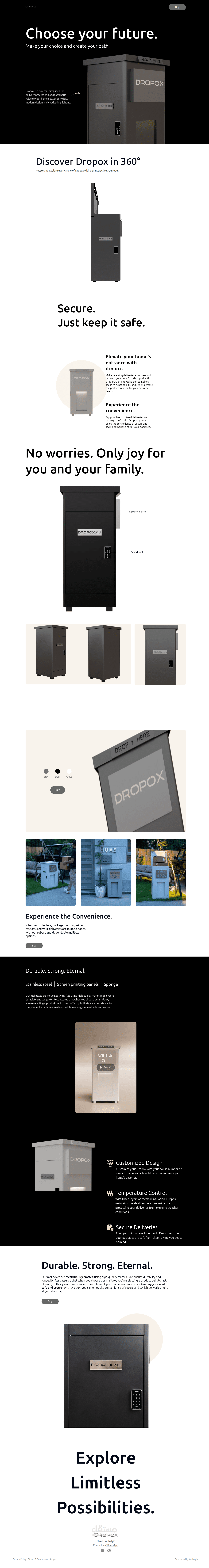 متجر إلكتروني متكامل لمنتج صندوق البريد الذكي – Next.js، لوحة تحكم، تحليلات