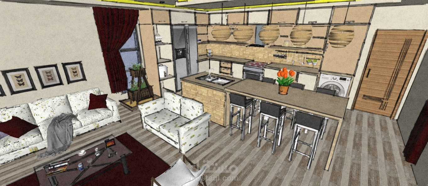 تصميم شقة سكنية