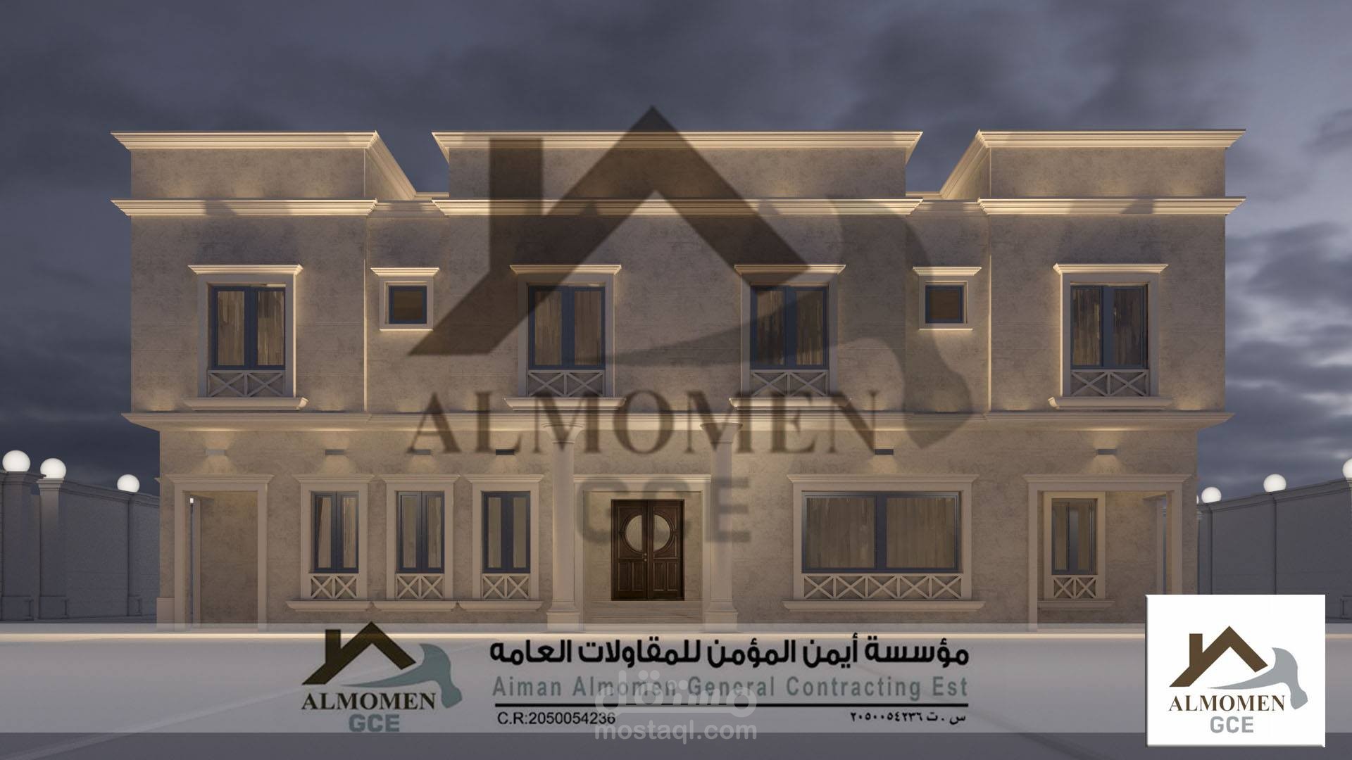 تصميم واجهه كلاسيك لفيلا بمدينة القطيف_السعدويه
