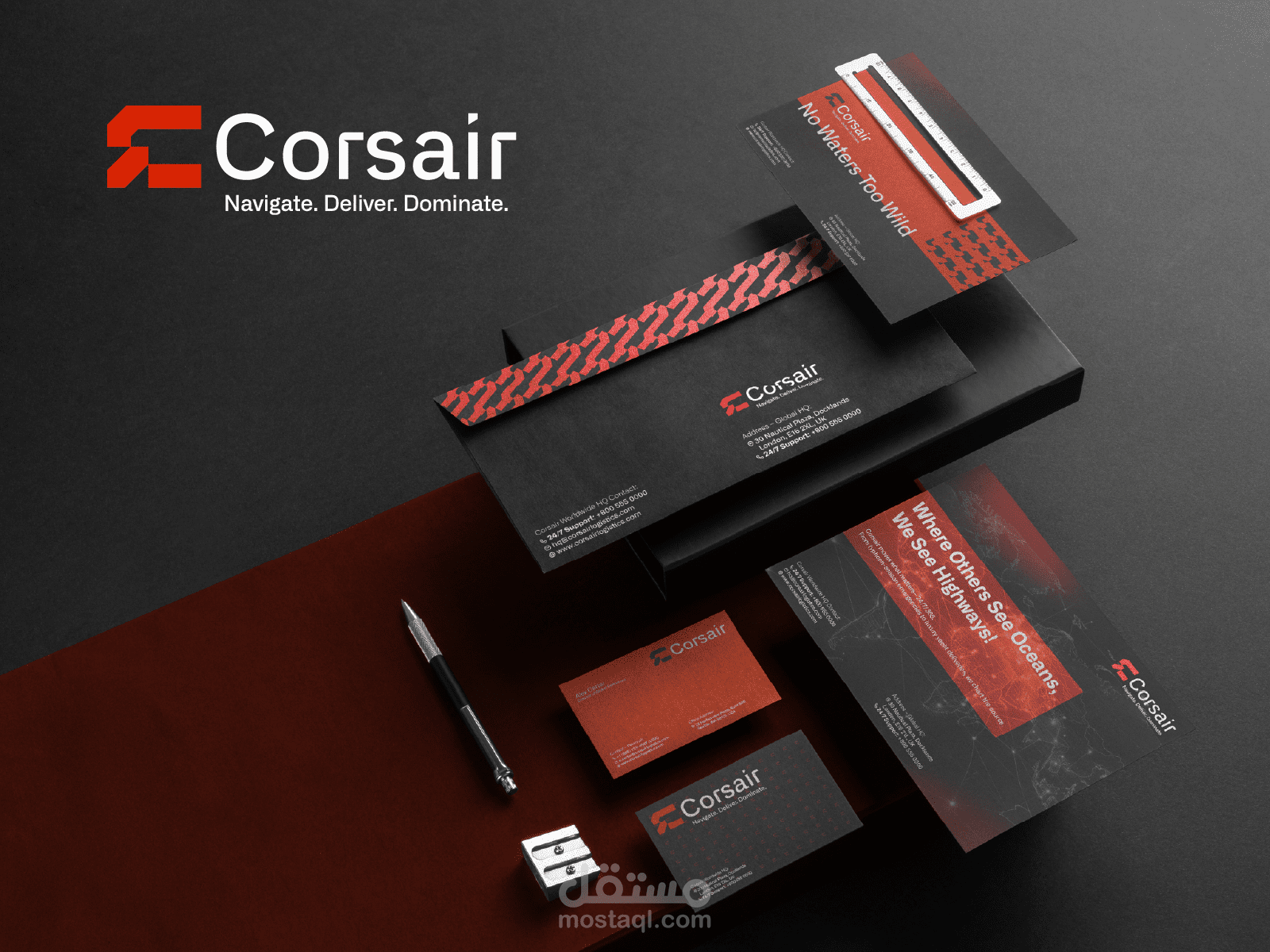 تصميم هوية بصرية متكاملة لشركة لوجستية – Corsair