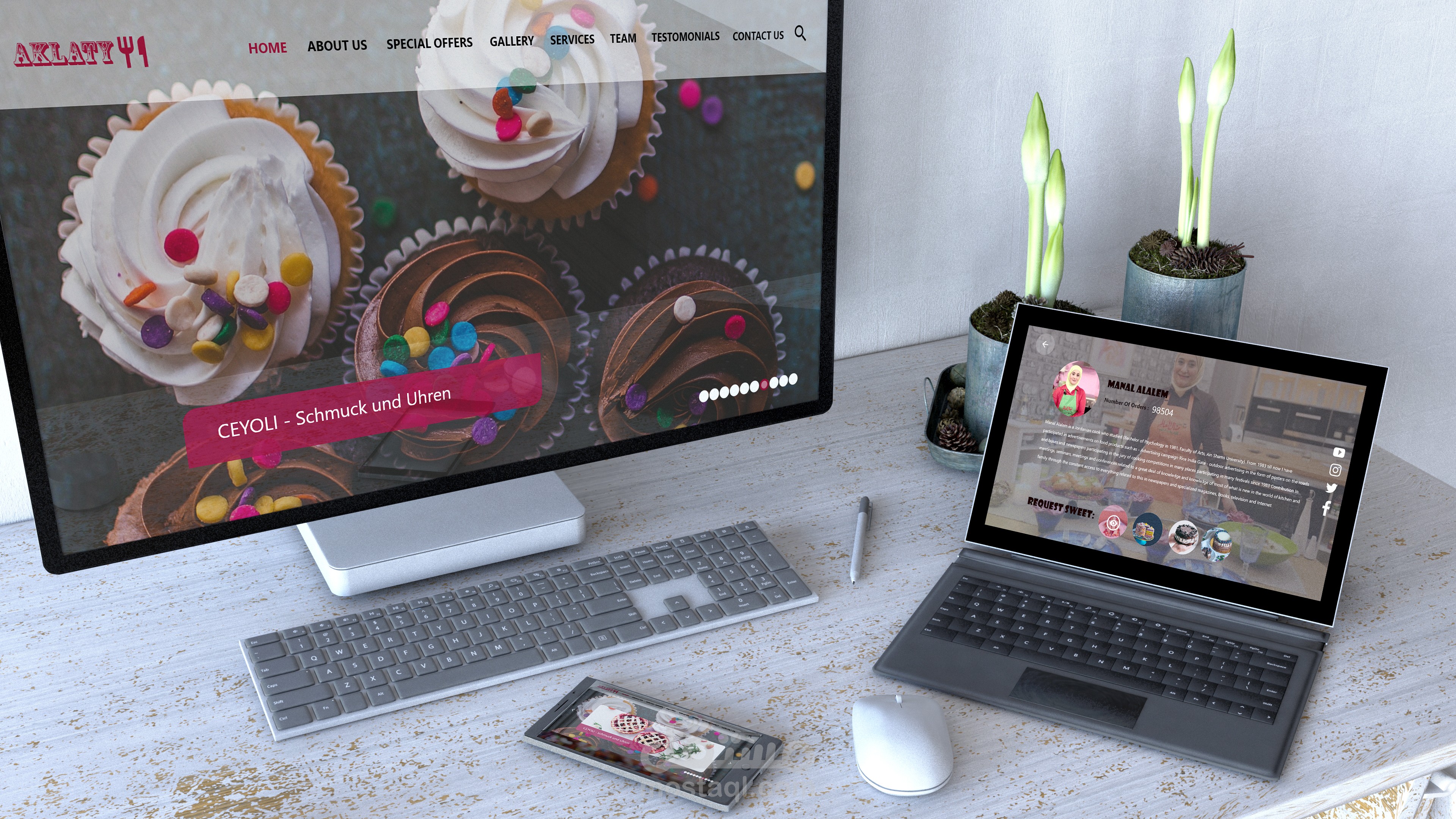 تصميم ux لموقع يقدم الحلويات