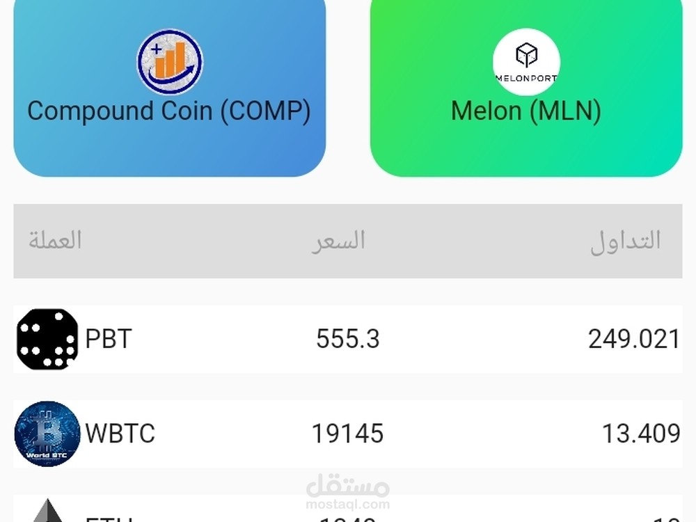 تطبيق (Flutter)CurrenciesBlockchain