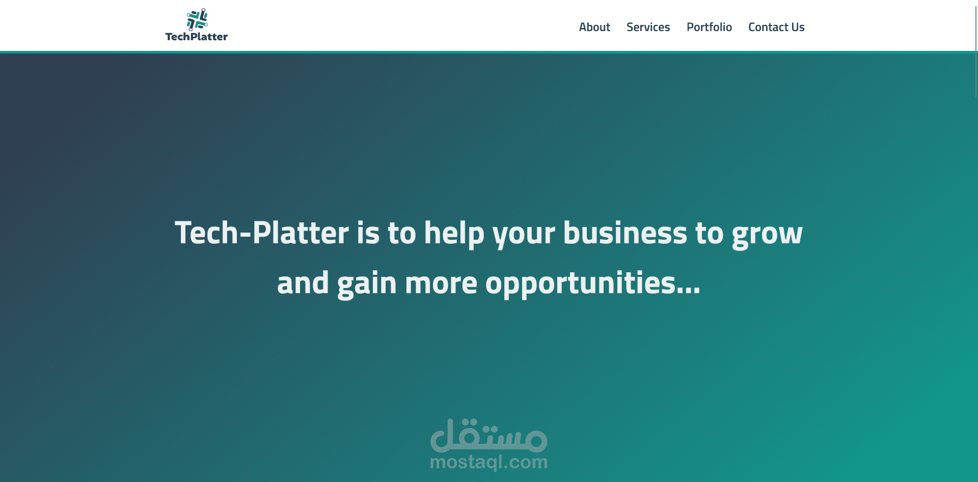 Landing page for startup company