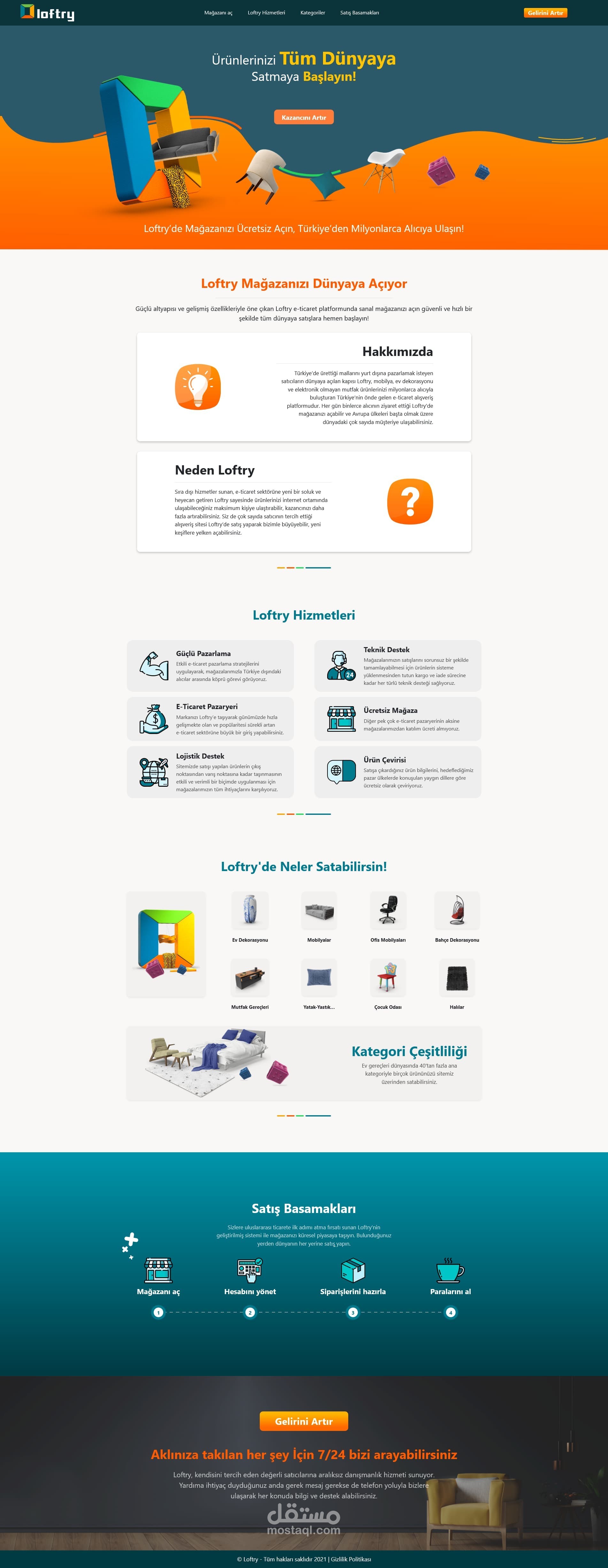 Landing page + Contact page