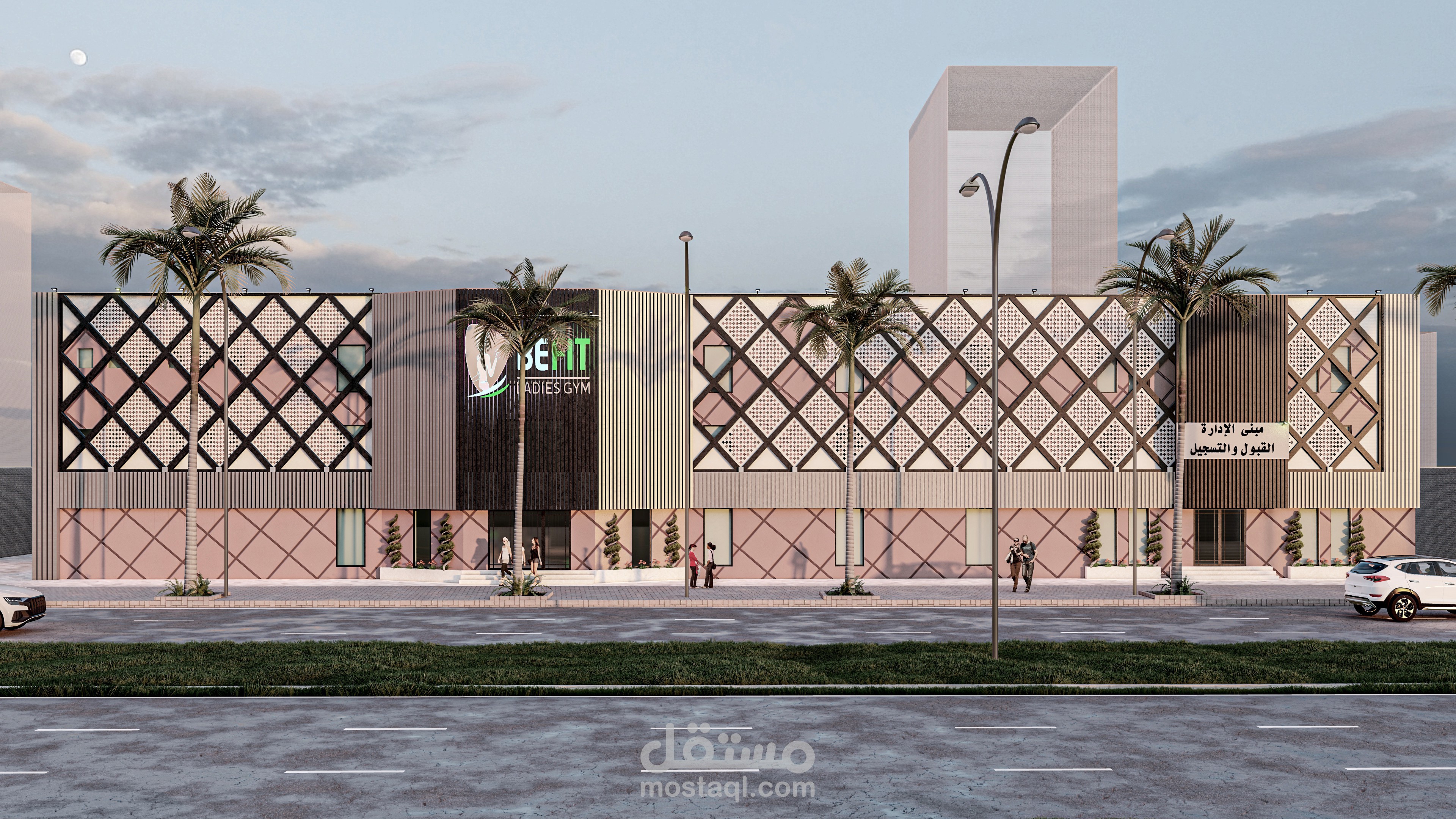 تصميم واجهة مبنى تجاري