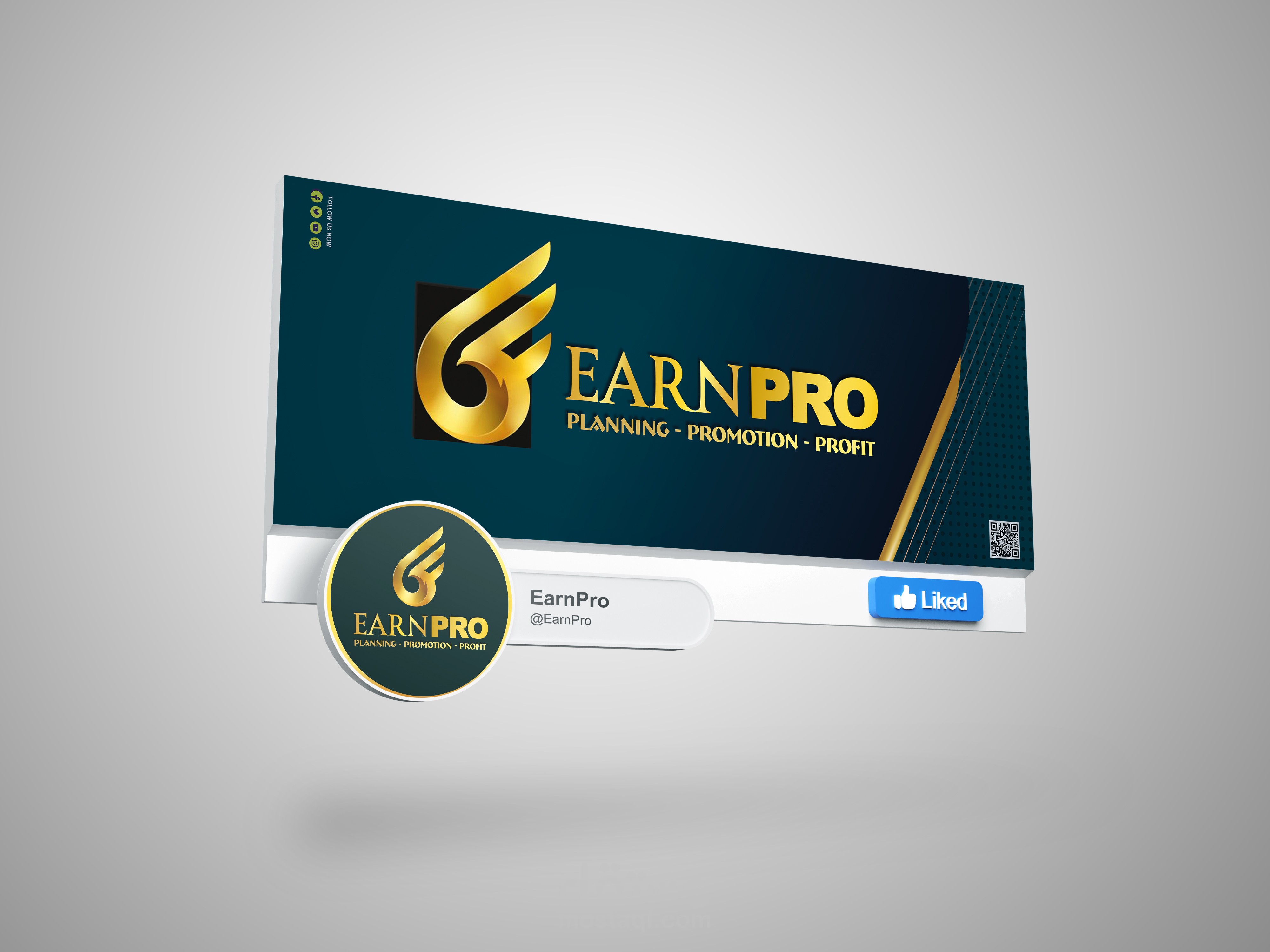 تصميم هوية بصرية كامله لمنظمة EARN PRO