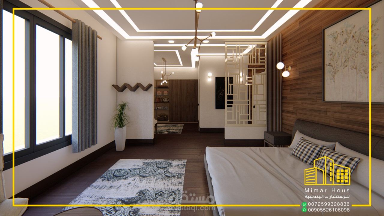 غرفة نوم رئيسية مودرن