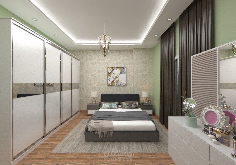 modern master bed room