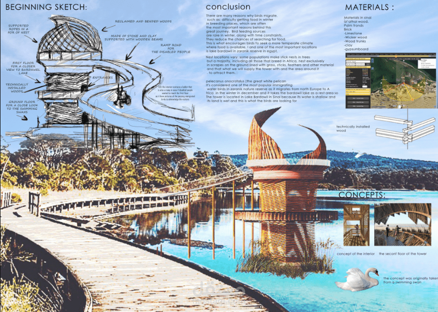 برج مراقبة طيور البجع