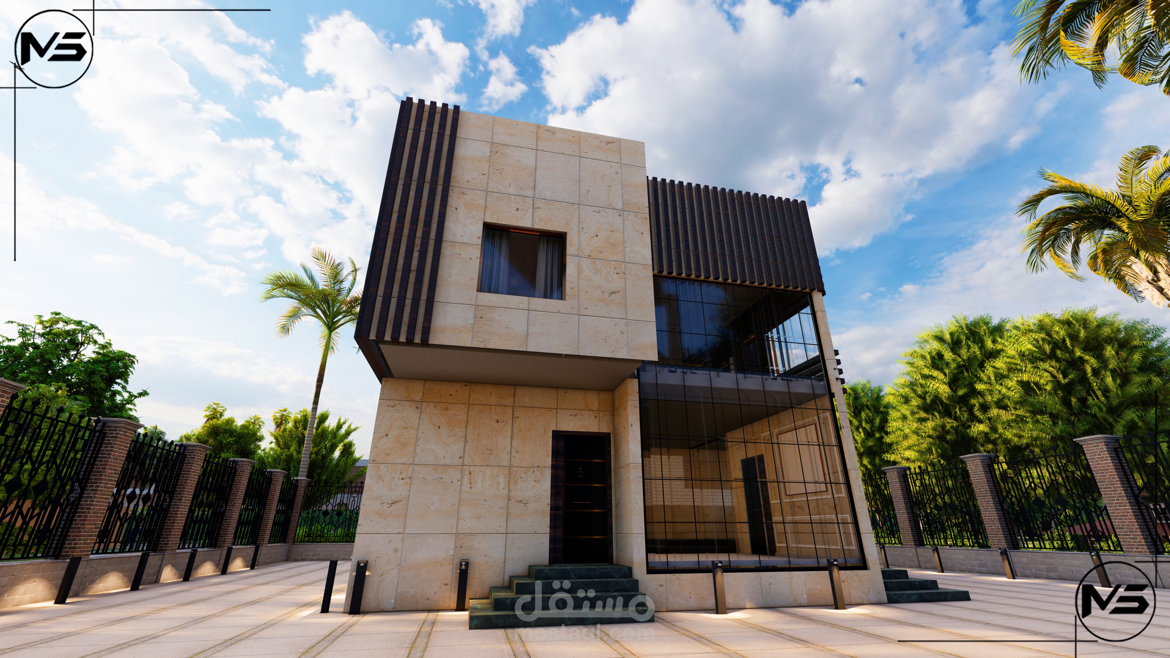 تصميم داخلي كلاسيكي جديد وتصميم خارجي حديث بالمملكة العربية السعودية