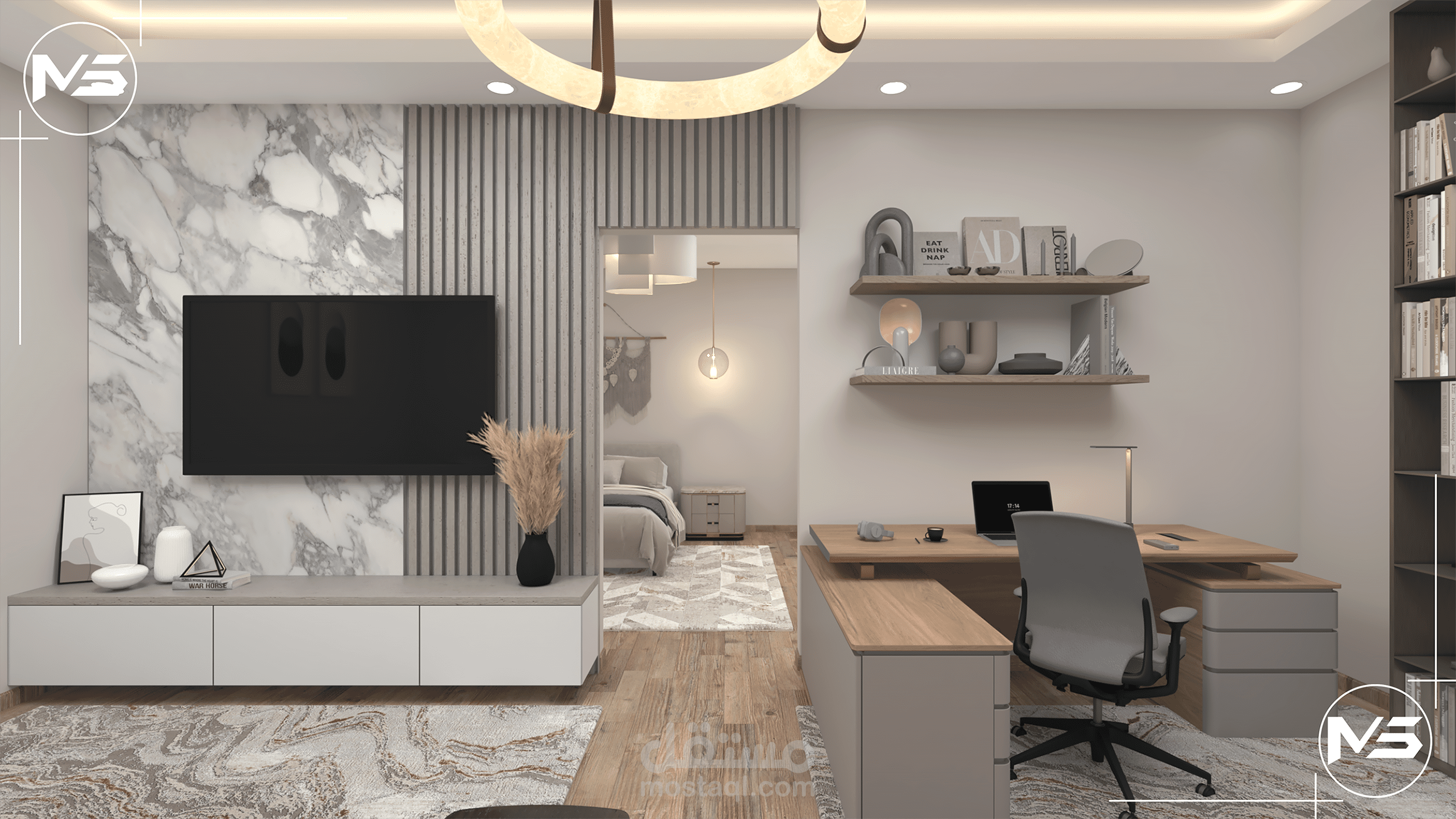 تصميم داخلي لجناح غرفة نوم