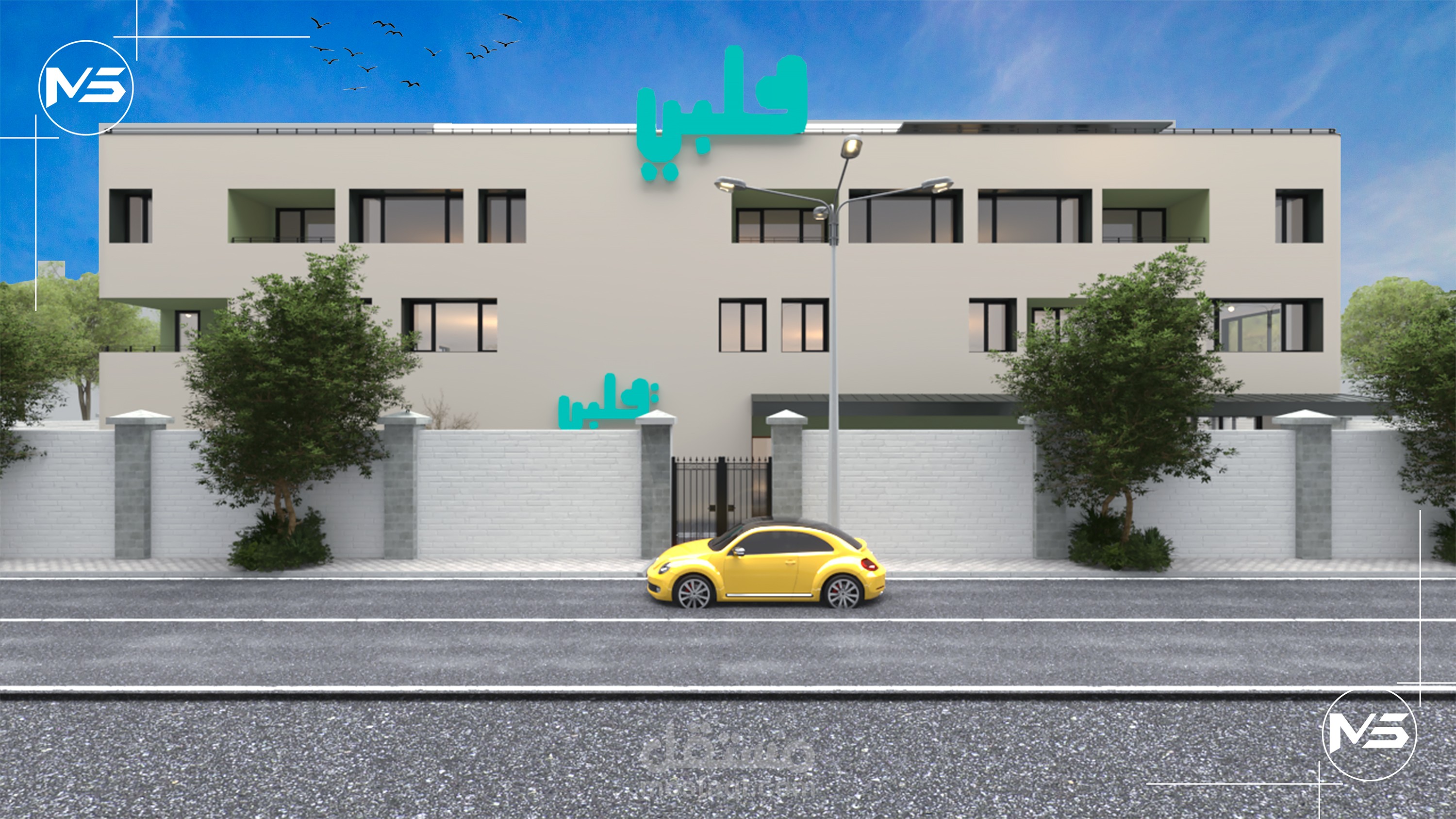 تصميم واجهه مبنى إدارى تجارى  في الرياض