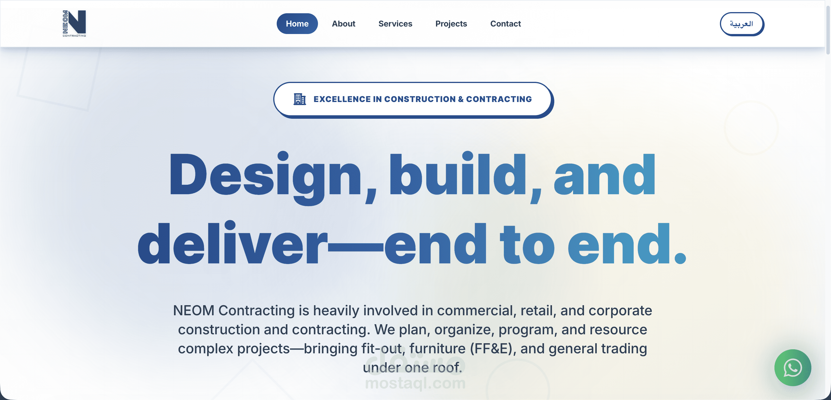 Neom Constructions website