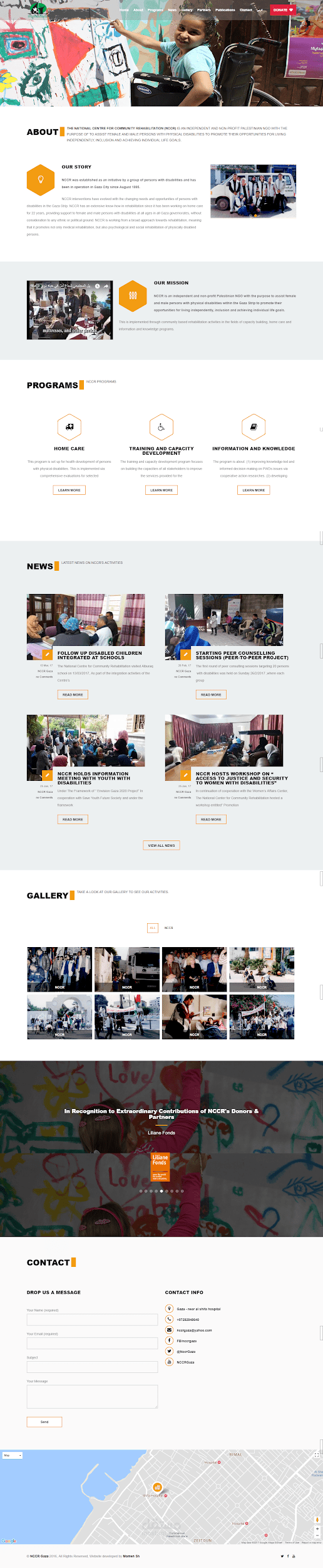 موقع مؤسسة NCCR Gaza