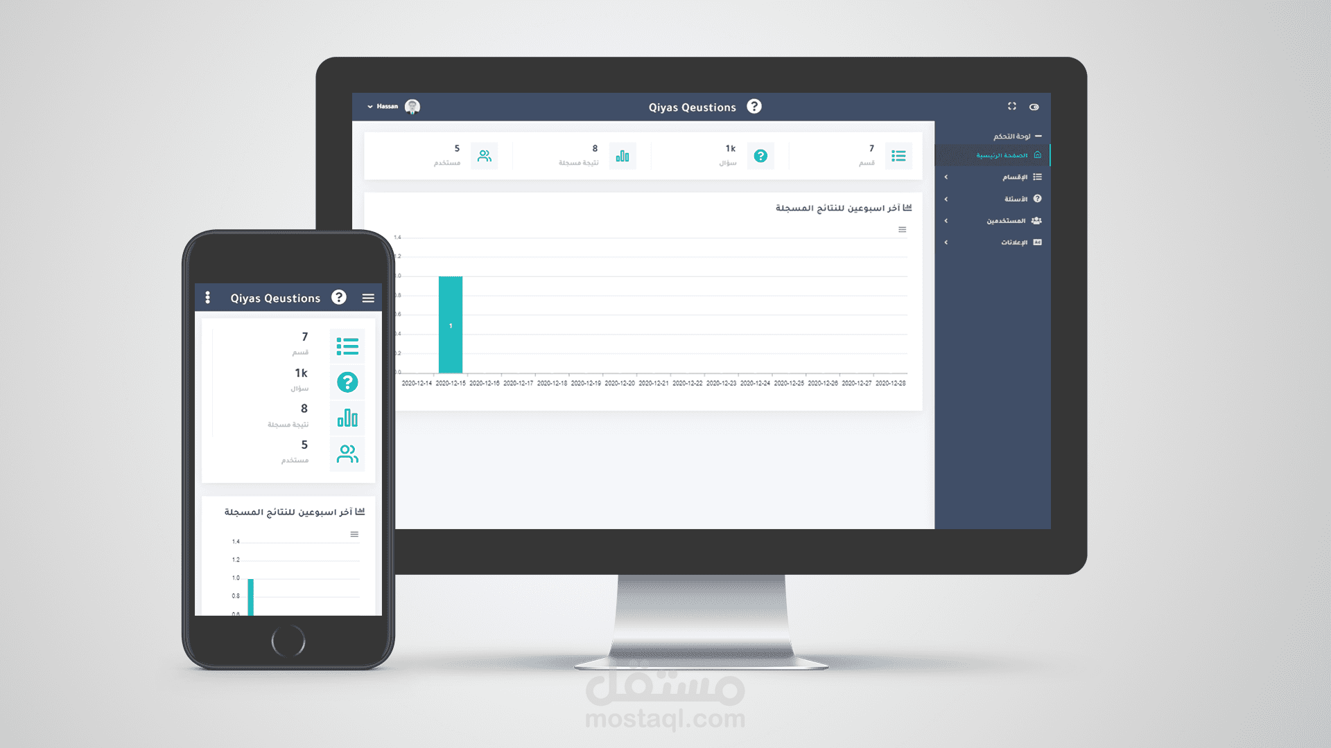 لوحة تحكم وAPI لتطبيق