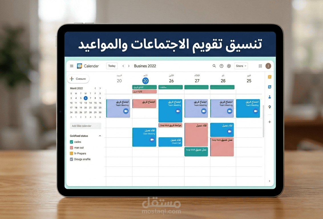إدارة وتنسيق جداول الأعمال والاجتماعات الافتراضية باحترافية.