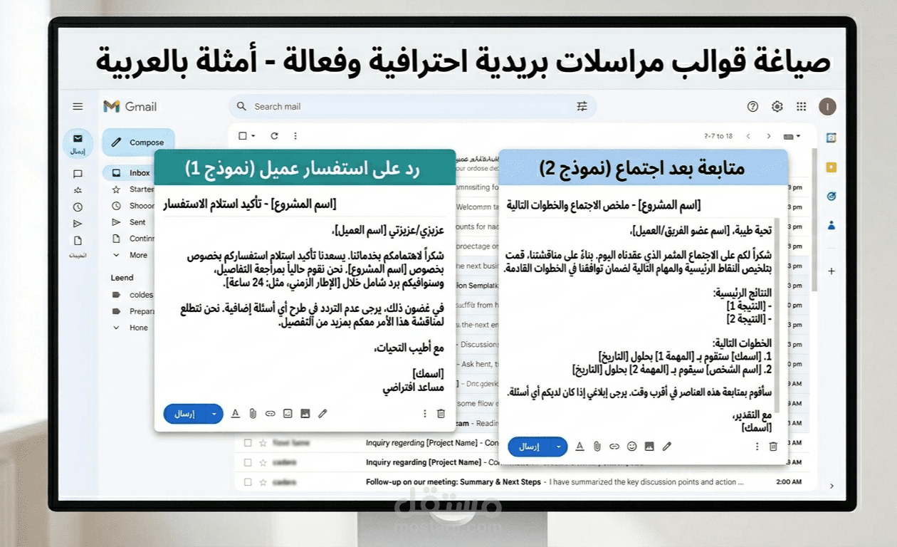 صياغة قوالب مراسلات بريدية احترافية وفعالة