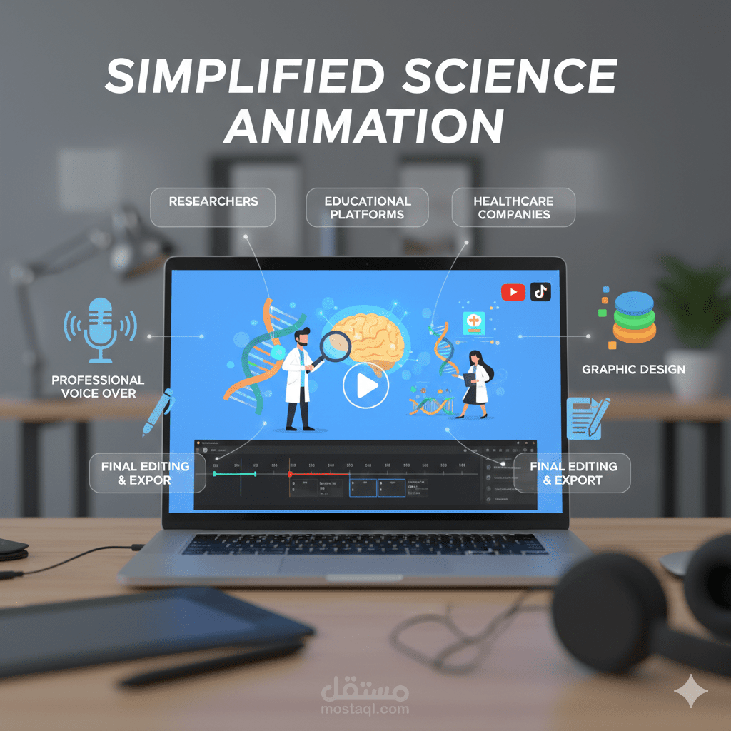 إنتاج فيديو موشن جرافيك لتلخيص بحث علمي بطريقة مبسطة