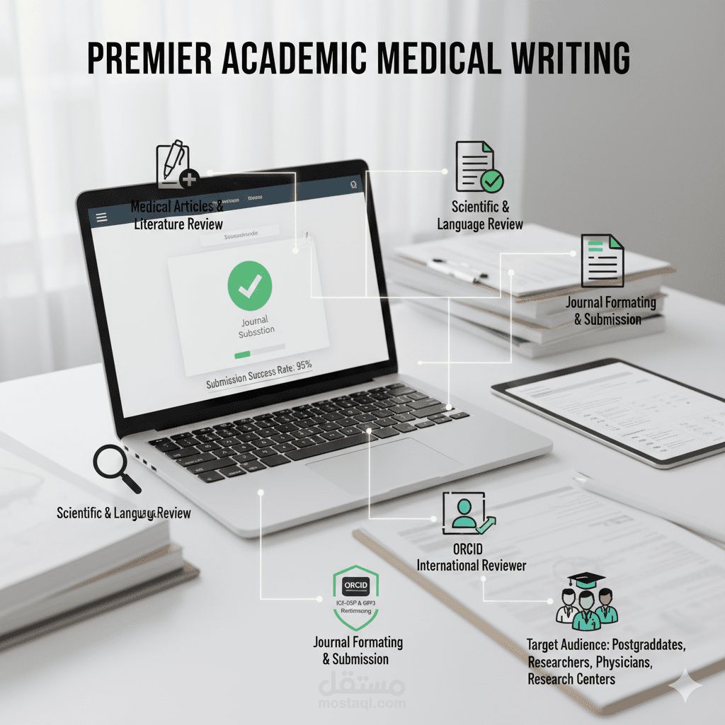 خدمات كتابة ومراجعة الأبحاث الطبية (Medical Writing & Peer Review)