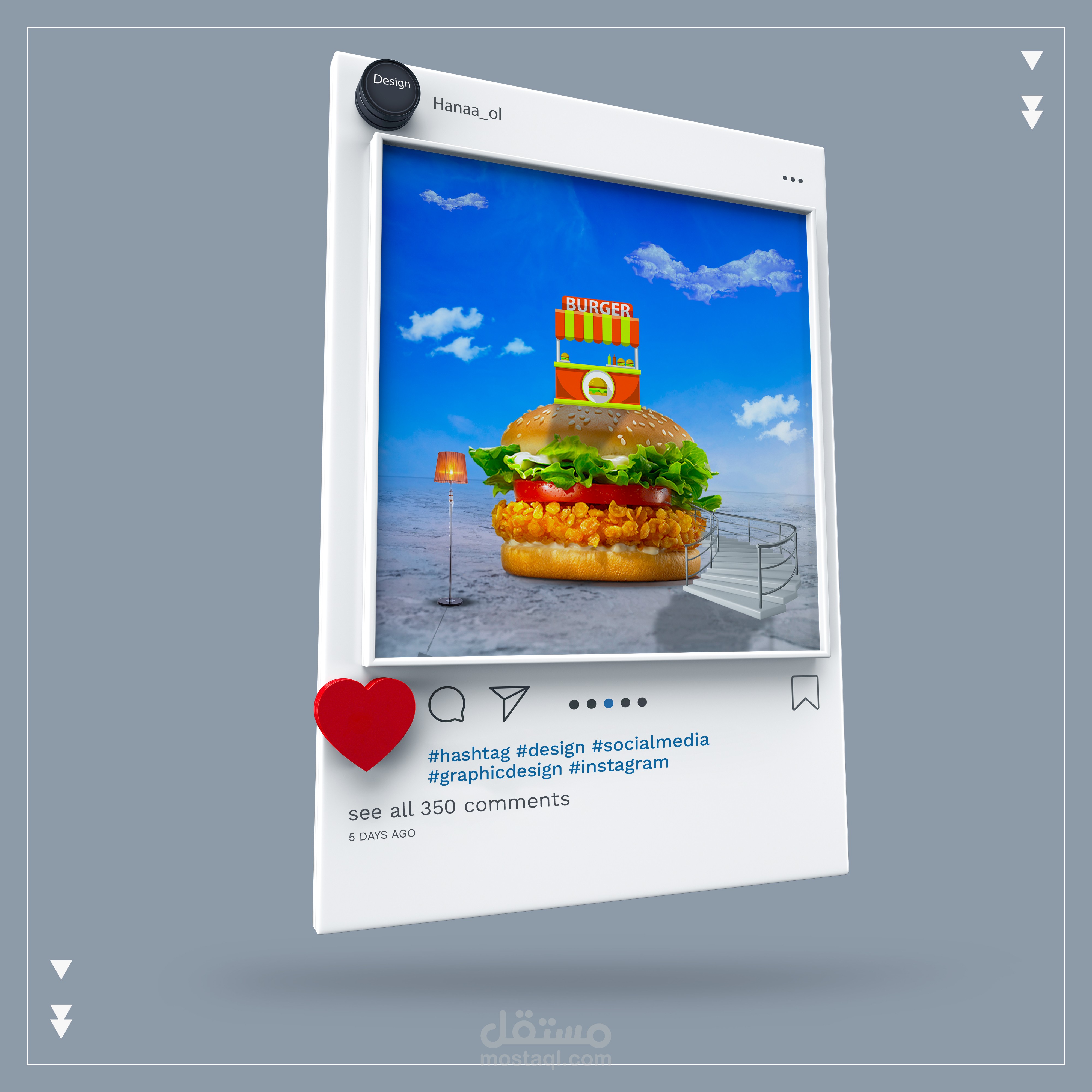 تصميم سوشيال ميديا لمطعم برجر