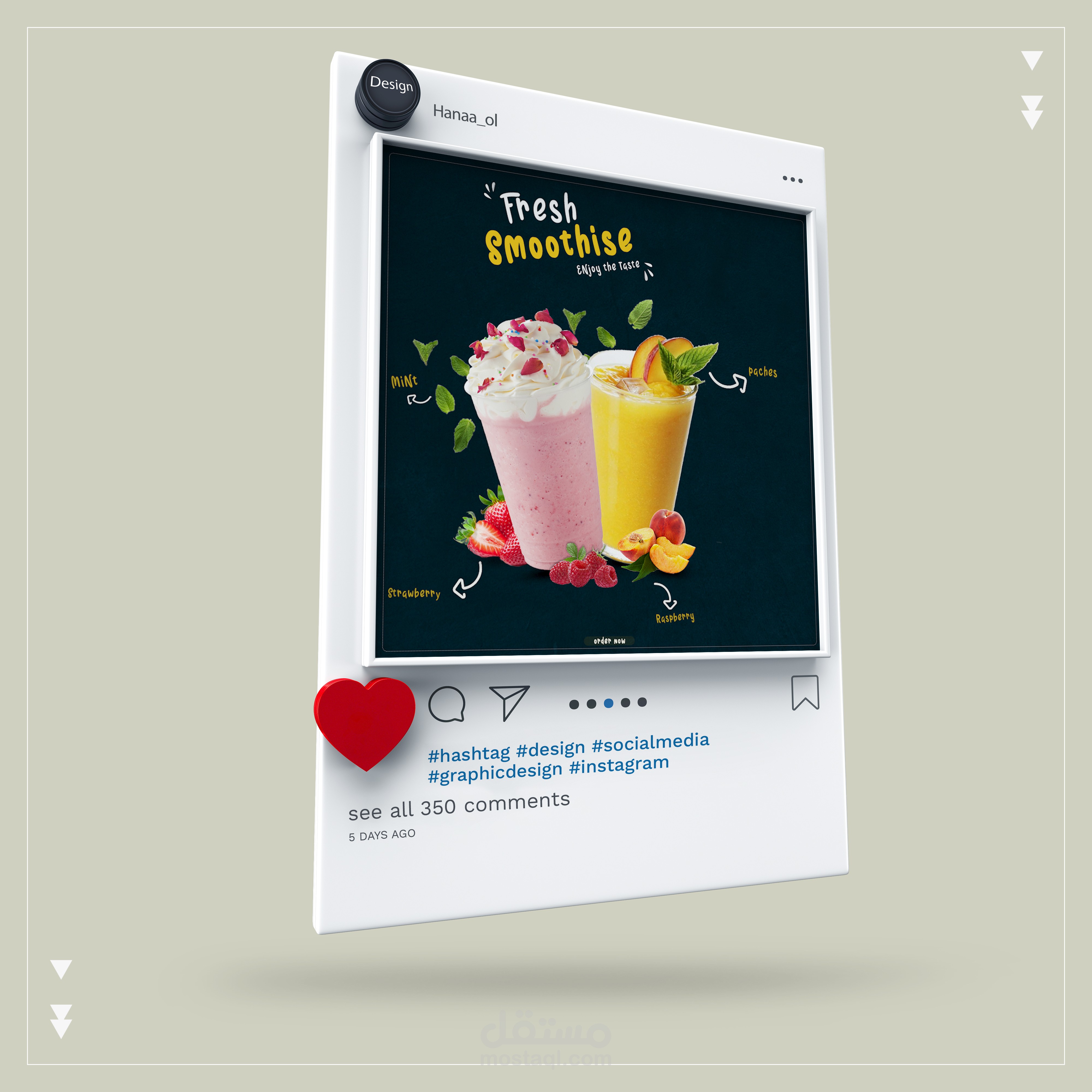 تصميم سوشيال ميديا احترافي لعصير Fresh