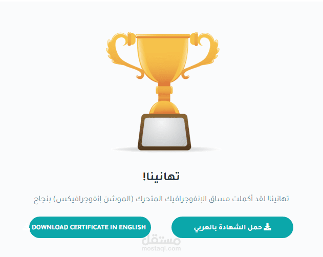 اتمام دورة الانفوجرافيك المتحرك بنجاح