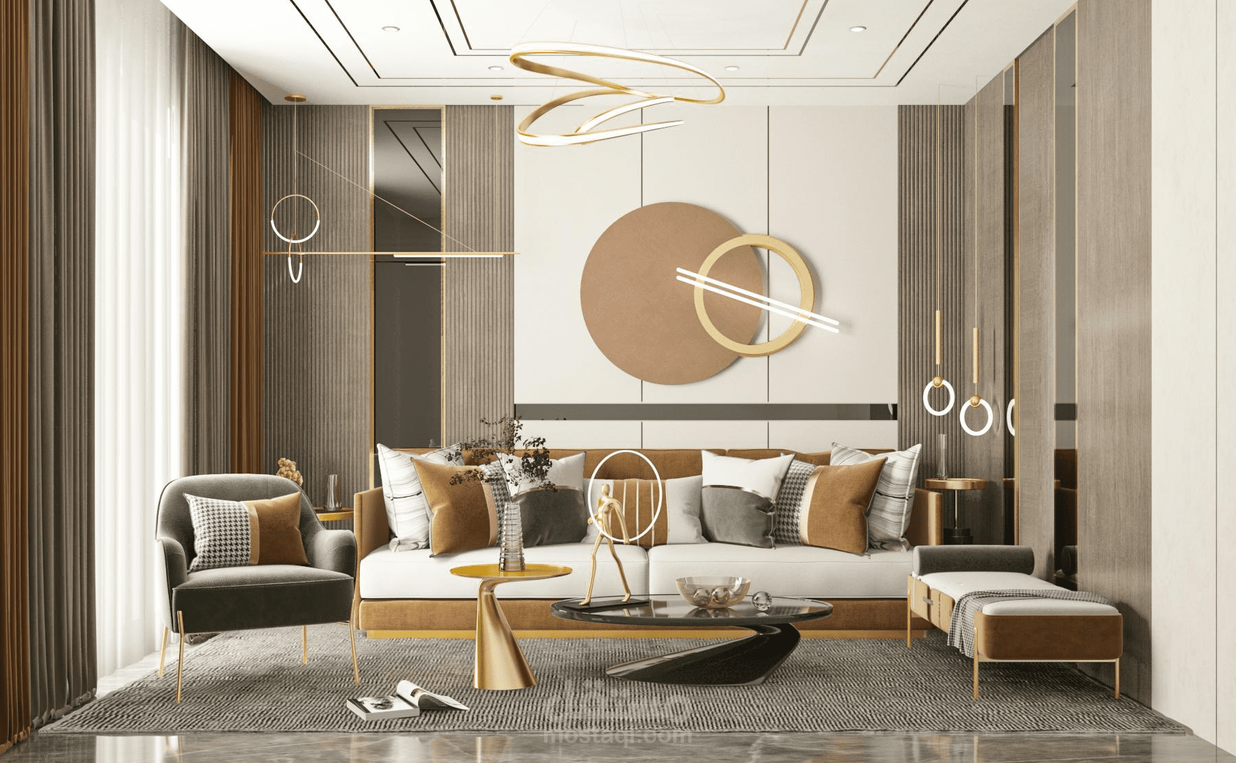 تصميم داخلي _ غرفة معيشة _ الطراز المعاصر (Contemporary Style)