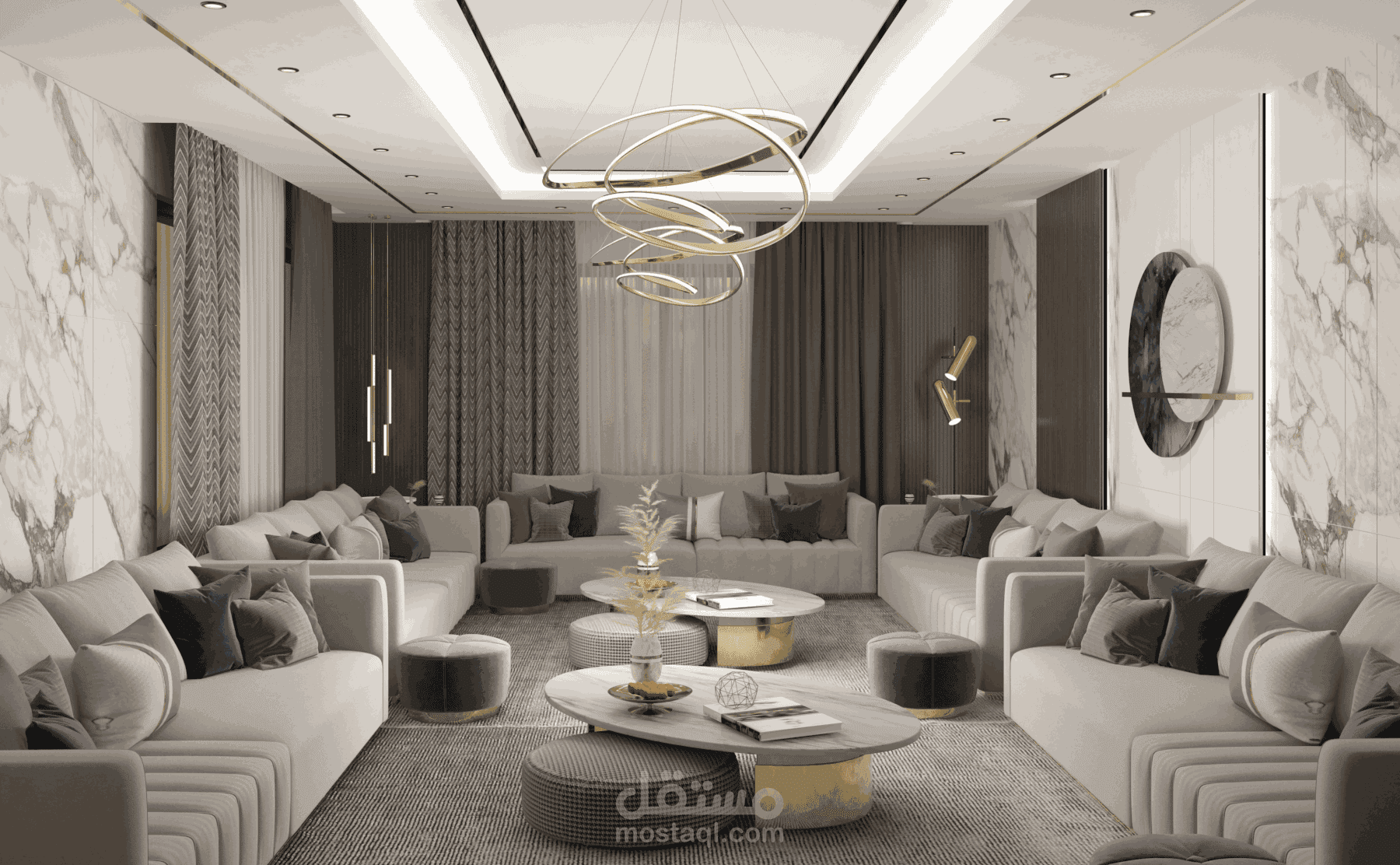تصميم داخلي  _  مجلس رجال  _  الطراز المعاصر  _ في السعودية