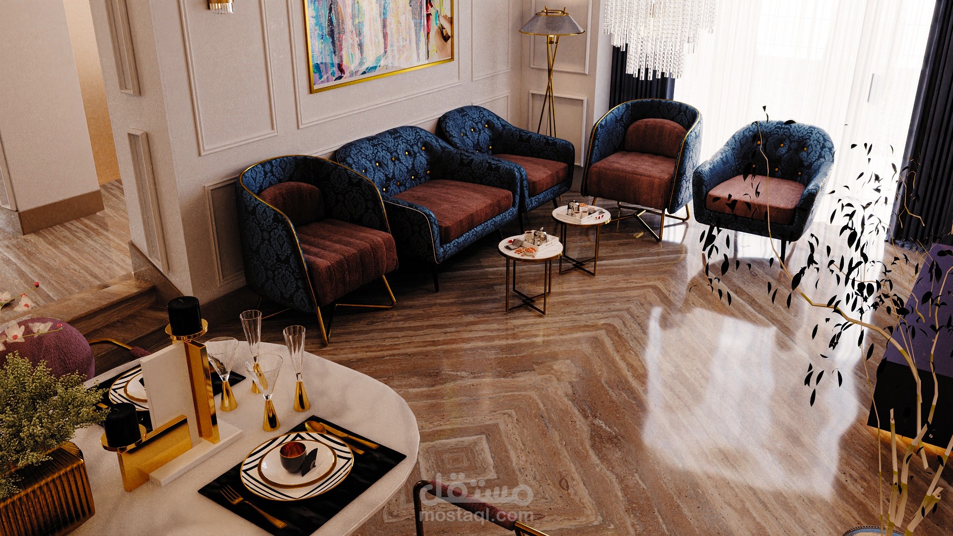 التصمم الداخلى لمنزل ا/مصطفى محمود