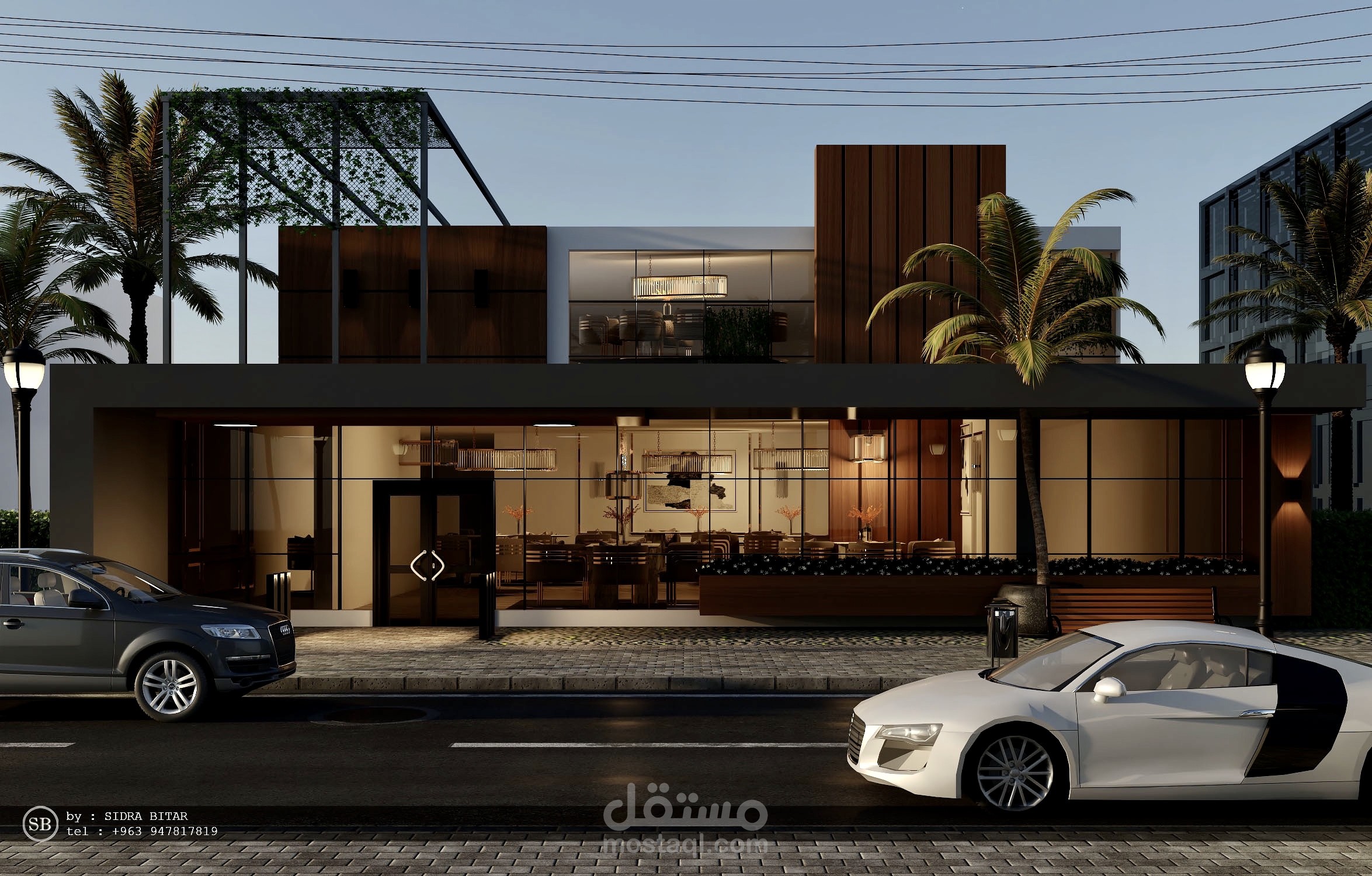تصميم واجهة لمطعم