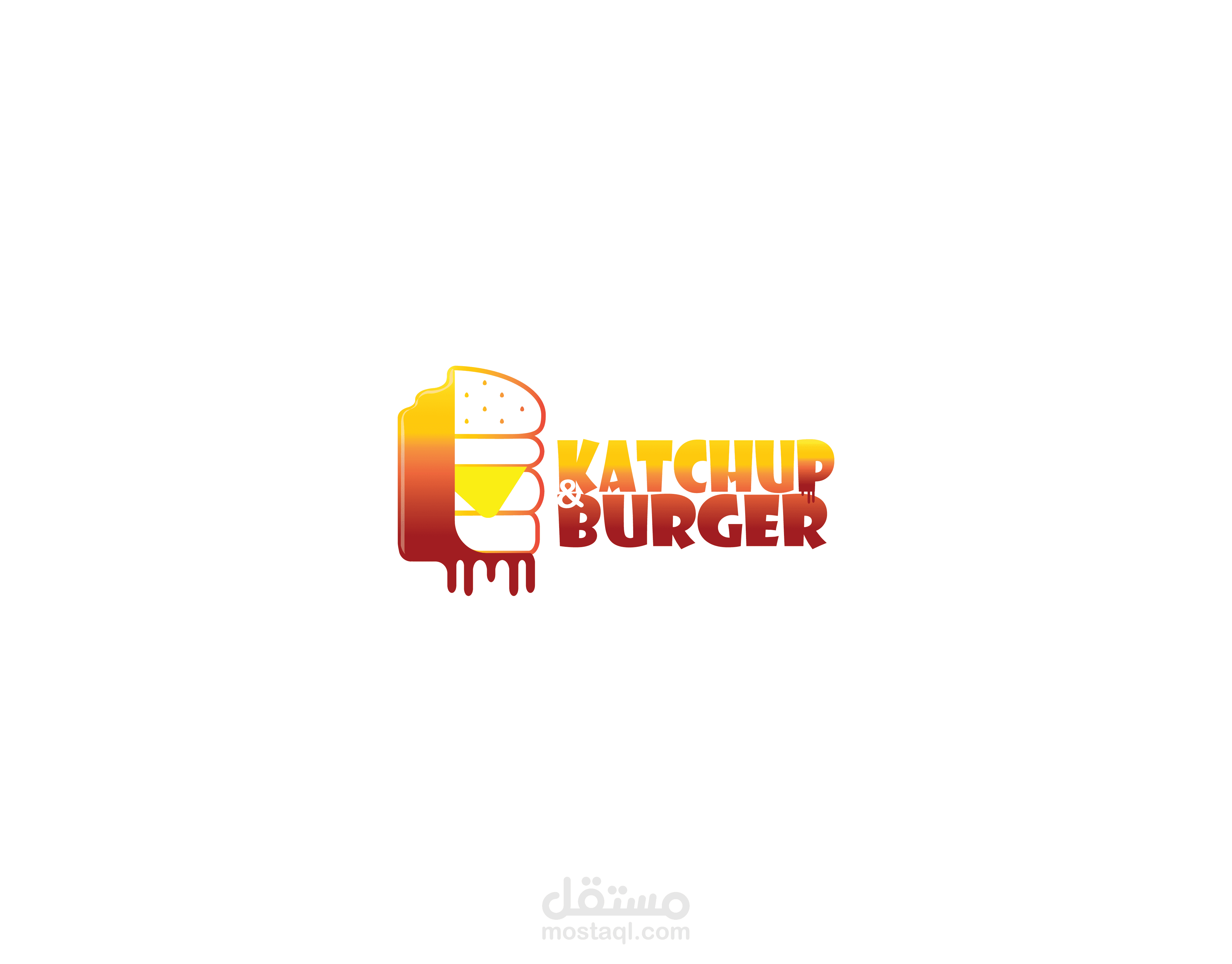 Katchup and Burger logo وانشاء الهويه البصريه