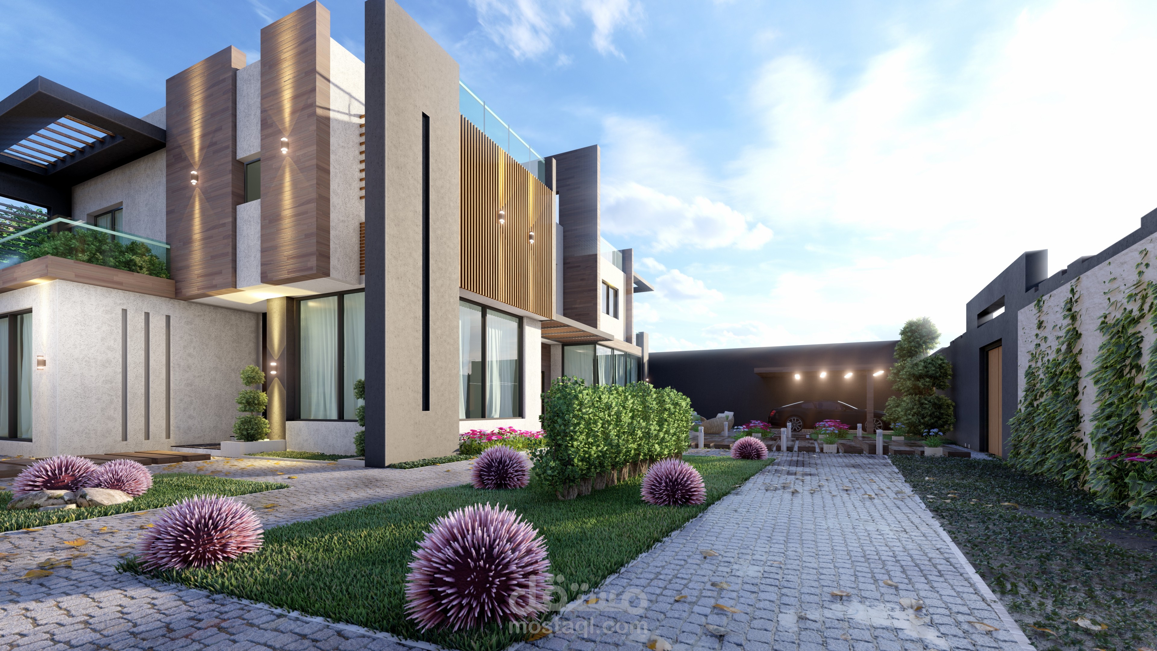 تصميم خارجي لفيلا مودرن --- السعودية