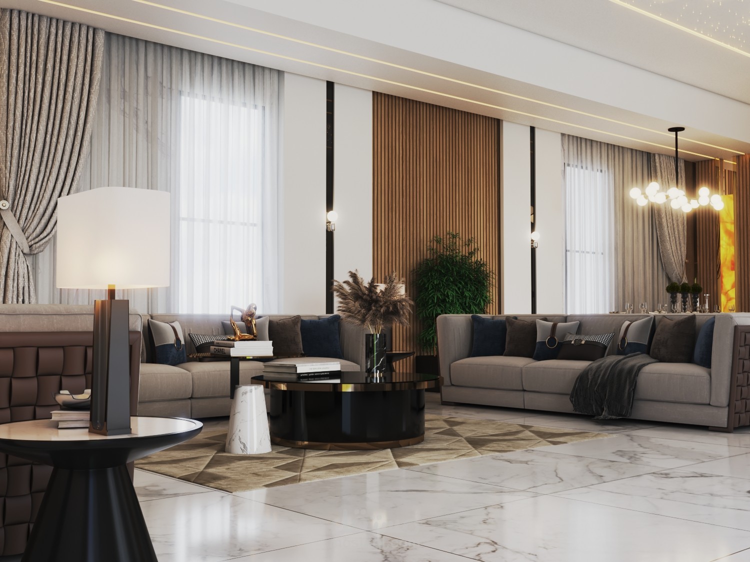 تصميم مجلس نساء مع طاولة طعام في السعودية