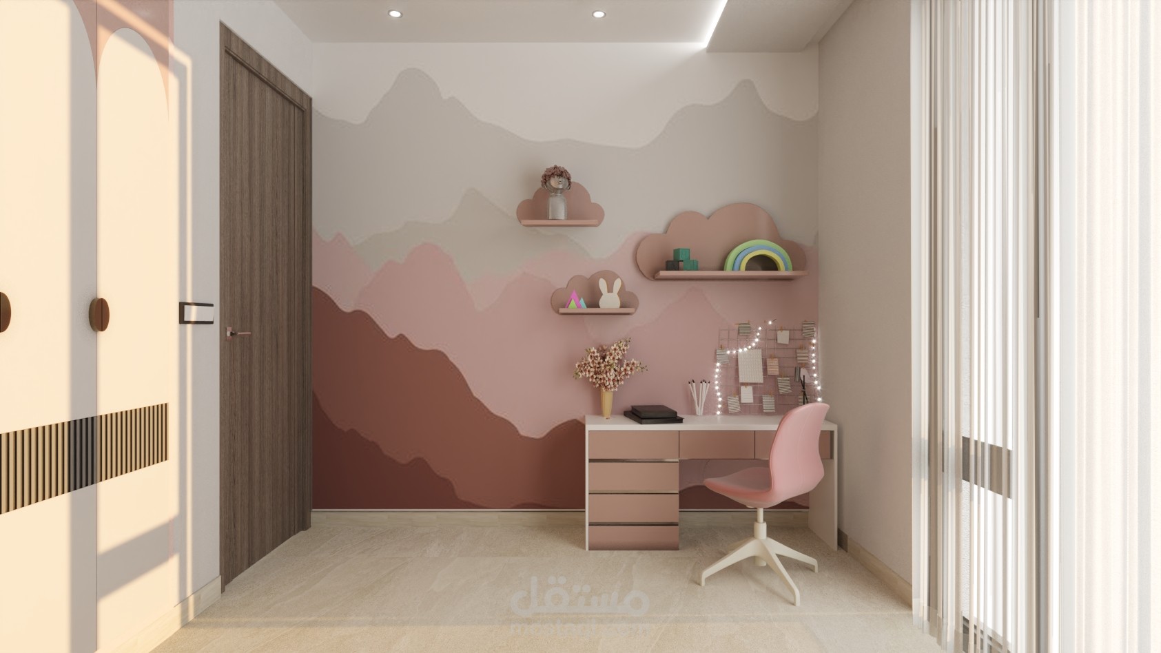 تصميم غرفة نوم لبنت