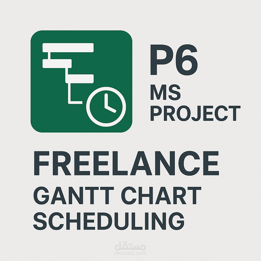 اعداد البرنامج الزمني الأساسي (Baseline Schedule) باستخدام Primavera P6 أو MS Project،G لجدول كميات مكون من 100 بند او اقل :