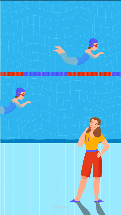 فديو موشن جرافيك اعلاني طولي-أكاديمة تعليم سباحة بقطر|Happy Faces-Swimming Academy