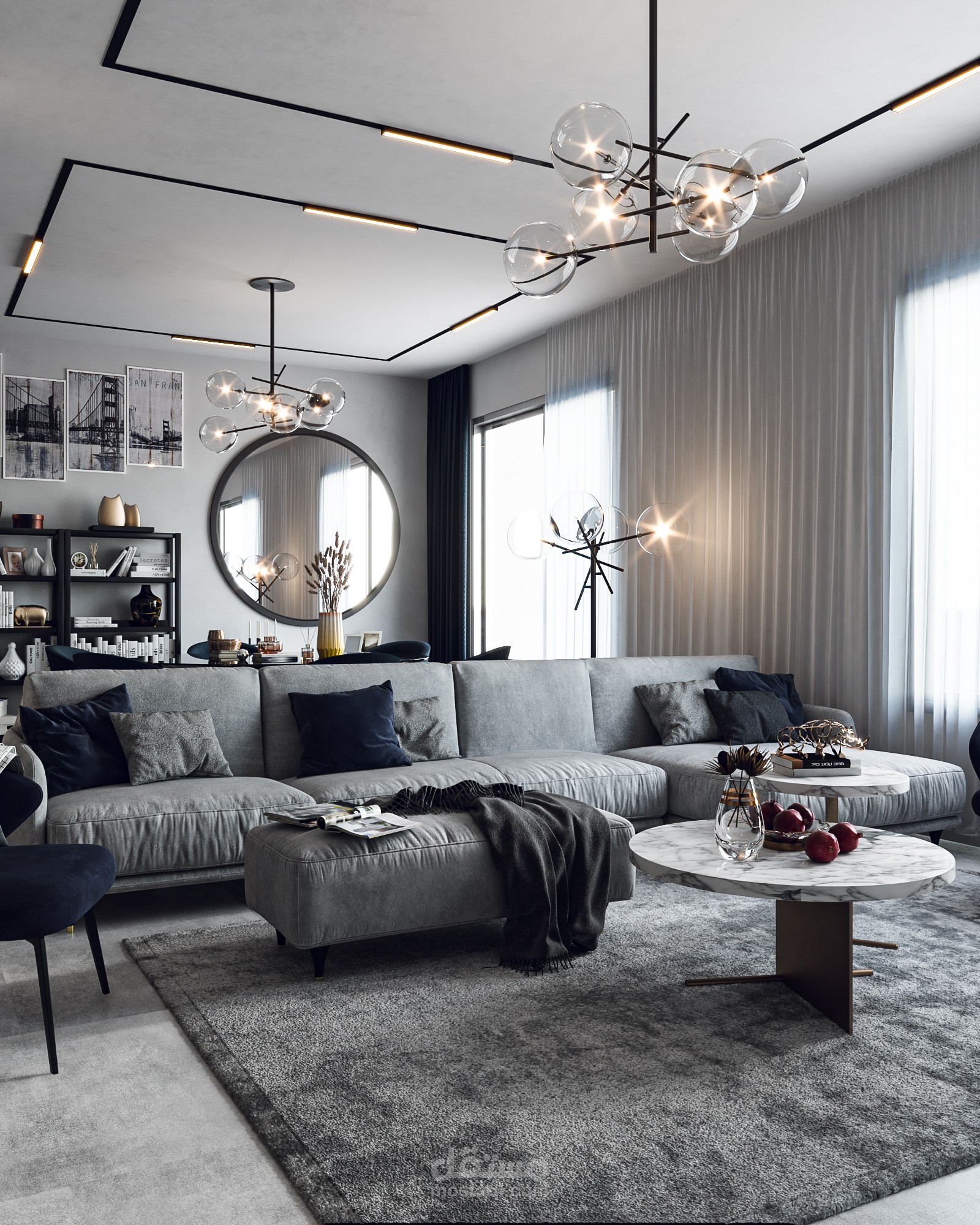 تصميم حديث لصالة استقبال